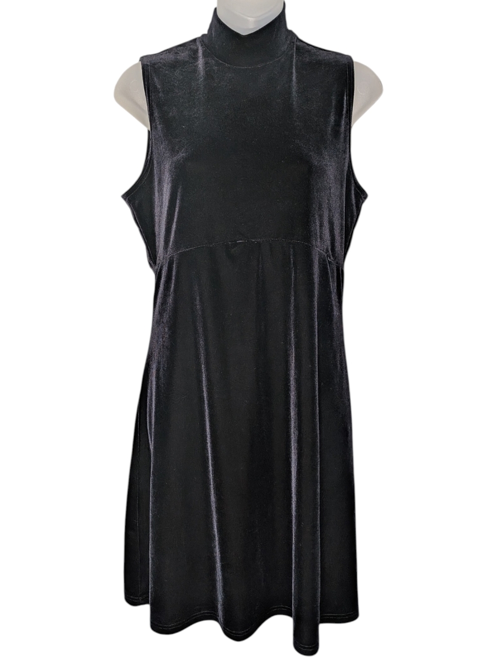 Vtg Size 13/14 Sleeveless Mock-Neck Velvet Mini Dress Whimsigoth Fairy Grunge